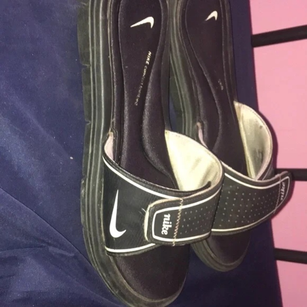 Nike Black and White Slide Sandals
